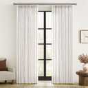 MIULEE Pinch Pleated Thick Linen Curtains 96 Inches Long 2 Panels for Living Room Bedroom, Memory Trained Pleat Drapes Light Filtering Natural Birch Semi Sheer Window Curtains Hooks Rings Back Tab
