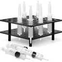 Geelin Halloween Tray and Racking Stand for 42 Large 2oz Syringes Lightweight Wooden Jelly Syringes Tray Holds for Jelly Drinking Game Holiday Halloween Party Supplies for Adults