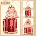 Mumufy 6 Pcs Moroccan Lanterns Ramadan Lantern Eid Decorations for Home Gold Lamp Decor Vintage Decorative Eid Mubarak Hanging Candle Lantern for Party Decor Indoor Outdoor (Rose Gold)
