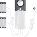Techko S189 Ultra Slim Safe Pool Alarm for Kids, ETL Listed UL 2017 Compliant, Indoor/Outdor Weather Resistant, 110db Loud Alarm with 2X Bypass Buttons, Gray, 1Count