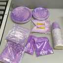 182PCS Purple and Silver Birthday Party Decorations,Purple Theme Party Plates and Napkins Disposable Tableware Set for Girls Ladies Women Wedding Favors,Serves 30 Guests