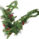 Christmas Mailbox Swag with LED Lights Pinecone Berry Accents Festive Holiday Garland for Indoor Outdoor Decoration Cozy Spring Decor for Cheerful Home Atmosphere