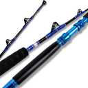Fiblink 2-Piece Saltwater Offshore Trolling Rod 5-Feet 6-Inch Heavy Roller Rod Conventional Boat Fishing Pole(30-50lb)