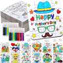 24 Set Fathers Day Crafts for Kids Toddlers Classroom Bulk, Father's Day Arts DIY Jigsaw Puzzle with Shirt Hat Tool, June Best Dad Activities for School Gifts Coloring Games Paper Toy projects