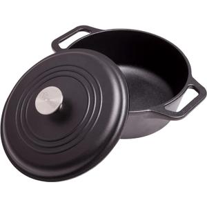 Victoria 4-Quart Cast Iron Dutch Oven with Lid and Dual Loop Handles, Seasoned with Flaxseed Oil, Made in Colombia