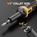 Cordless Die Grinder for Dewalt 20V Battery, Brushless Electric Die Grinder Up to 25000RPM, 1/4" Precision Collet, 4-Variable Speed Power Grinder for Metal Wood Plastic Grind, No Battery