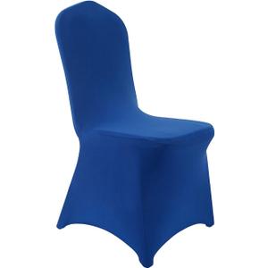 Peomeise 12pcs Stretch Spandex Chair Cover for Wedding Party Dining Banquet Event (Royal Blue, 12)