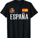 Spain Flag Espana Football Soccer Fan T-Shirt, Large