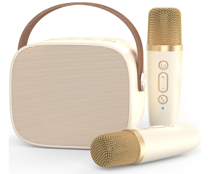 Mini Karaoke Machine Microphone,Fun Toys Christmas Birthday Gifts for Adult Kids/Toddler Boys Girls 3 4 5 6 7 8 9 10 11 12+,Portable Bluetooth Speaker with 2 Wireless Microphone