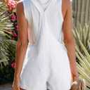 Women's Summer Casual Sleeveless Rompers Loose Spaghetti Strap Cotton Shorts Overalls Jumpsuit with Pockets (White, XL)