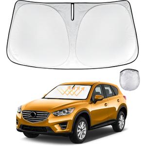 for Mazda CX5 Foldable Windshield Sun Shade for 2016 2015 2014 2013 Mazda CX-5 CX5 Custom-Fit Car Windshield Cover Sunshade UV Protector, Auto Window Shades for Front Windscreen Accessories