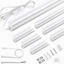 Pak 4FT LED Shop Lights, 2300LM 6500K Cool White, 20W Energy-Saving Super Bright Linkable T5 Ceiling and Under Cabinet Lighting Fixture for Garage, Workshop, Basement, Warehouse, FCC Certified, 6 Pack (4FT 6500K-6 Pack)