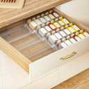 2-Tier Spice Drawer Organizer 4 Pack, Expandable from 11" to 22" Clear Acrylic Spice Rack for Drawer, Seasoning Organizer Holds Up to 48 Jars for Kitchen Spice Organization(Jars Not Included)