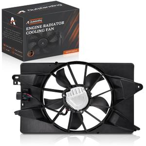Engine Radiator Cooling Fan Assembly Compatible with Jeep Cherokee 2014-2020 & Chrysler 200 2015-2017, Single Fan Replace# 68197298AB
