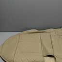 Huidasource Beige Rear Seat Cover, Nappa Leather Back Seat Cover Velcro Adjustable, Compatible with Seat Belts, Child Safety Seats, Fit for Most Cars SUVs Trucks (Back Row/Beige)