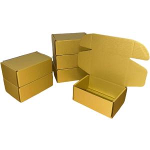 50 Pcs 7.1 x 5.1 x 2 inches Corrugated Cardboard Gift Boxes Recyclable Shipping Boxes for Mailing & Holidays, Wedding, Birthday, Gifts Packaging, Phone Case Packaging (Gold, 7.1 x 5.1 x 2")