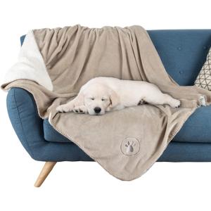 Waterproof Blanket for Dogs and Cats - Reversible 50x60 Throw for Couch, Bed, or Car Protection Against Spills, Stains, and Pet Fur by PETMAKER (Tan) (Medium)