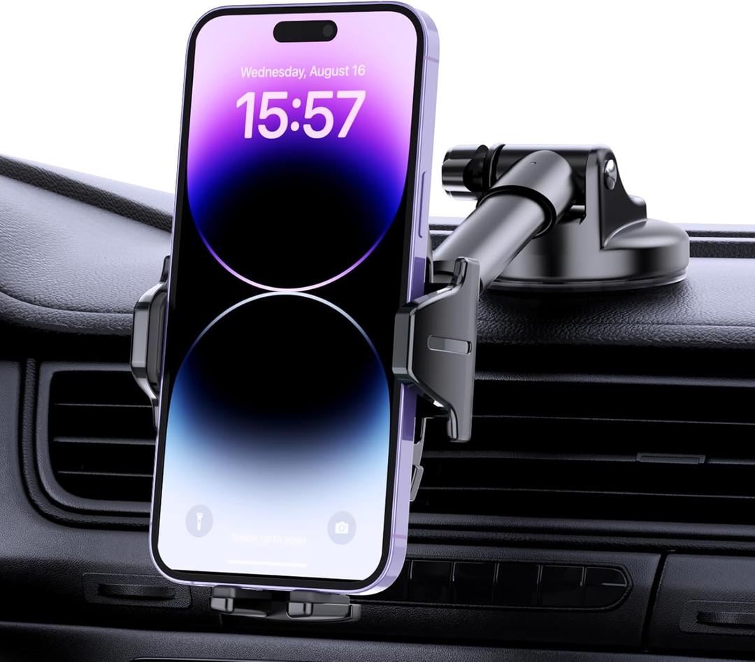 Car Phone Holder Universal Phone Holders For Your Car Windshield Easy Installation Phone Mount for Car Adjustable Strong Suction Car Accessories Fit for 4.7-7.2 inch phones & GPS