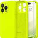 Magnetic for iPhone 14 Pro Max Case, Compatible with MagSafe, [Full Camera Protection][Screen Protector] Silicone Shockproof Protective Phone Case for iPhone 14 Pro Max, Green