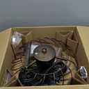 15" Outdoor Ceiling Fan with Light, Waterproof Gazebo Fan Remote Control, Dimmable LED Light, Hanging Black Caged Ceiling Fixtures with Plug in Cord for Patios Pergola, Black Gold