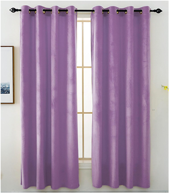 MIULEE Lavender Velvet Curtains - Luxury Blackout Curtains For Bedroom Living Room Thermal Insulated Super Soft Window Drapes Rod Pocket & Back Tab, W52 X L84 Inches,Purple,2 Panels