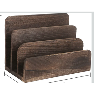 File Holder for Desk,Wood Paper Organizer,Rustic Desk Organizer,Mail Sorter for Desktop,Organizer for Counter,Letter Organizer for