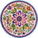 Round Tablecloth Waterproof Fitted Boho Colorful Tablecloths Decor for Home Kitchen Dining Party Patio Indoor and Outdoor, 60 Inch