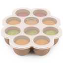 KeaBabies Silicone Food Freezer Trays with Lid, 2oz x 10 Pods Baby Food Storage Containers, Easy Puree Meal Prep, Breast Milk Silicone Freezer Molds, Dishwasher, Microwave Safe, BPA-Free (Chai Latte)