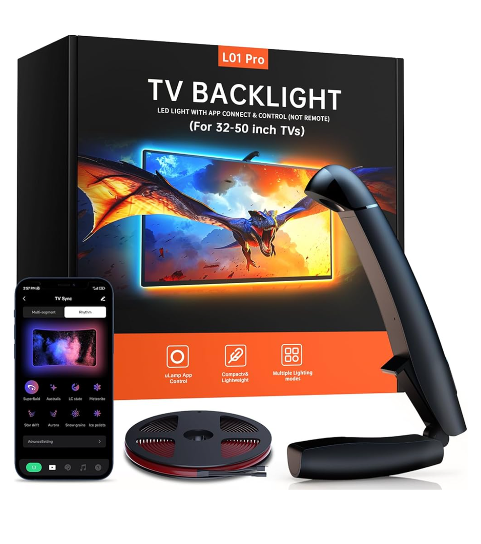 TV LED Backlight, 11.5ft Cuttable TV Lights That Change with TV for 32-50 Inch Screen and PC Monitor, TV Backlight with Sensor, Smart App Control, Game & Music Sync Color Changing Lights