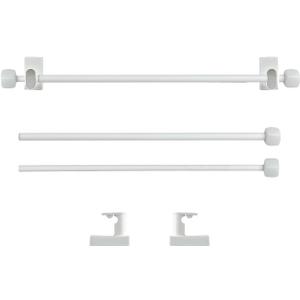 Magnetic Curtain Rods for Metal DoorsNo tools required Easy to use,Multi-Use Adjustable Appliance for Windows Iron Steel Places,Kitchen and bathroom supplies,16-28 Inch2 Pack,White
