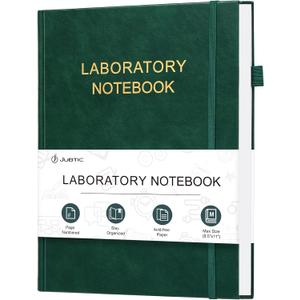JUBTIC Laboratory Notebook for Project Organization - Grid Notebook Quad Ruled Science Lab Book for Graphing, Chemistry Lab Notebook for Student - Stay Organized and Productive(8.5" x 11",Dark Green)