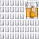 48 Pcs Shot Glasses Set 2.2 oz Mini Shot Cup Bulk, Clear Plastic Unbreakable Base Plastic Glass for Custom, Birthday Wedding Guest Gift (Square)