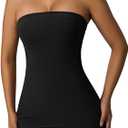 XXTAXN Women's Sexy Tube Sleeveless Bodycon Cocktail Party Mini Dress (Black)