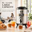 Insulated Beverage Dispenser with Spigot,2.2 Gallon/8L Coffee and Drink Server,Non-electric Thermal Hot and Cold Beverage Dispenser for Juice Chocolate Tea Milk