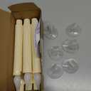 Meonum 6 Pack Window Candles Battery Operated, 7.6 Inch Christmas Candles, LED Window Decoration with Sensor Dusk to Dawn, Flameless Taper Decorations with Suction Cups for Christmas (Light Yellow)