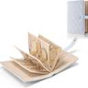 Vlando Travel Jewelry Organizer Case, Foldable Jewelry Bags Jewelry Storage Book Ring Binder with Clear Zipper Velvet Pouch Bag for Travel Essentials,Rings,Necklace,Earrings,Bracelets-Blue