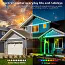 100FT Permanent Outdoor Lights, IP67 Waterproof for House Roof, Holiday, Party, Daily Lighting, Smart RGB Outdoor Lights with Remote APP Control & DIY Scenes