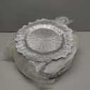 32 Pack Charger Plates Set Reef Chargers for Dinner Table Serving Tray Floral Plastic Decorative Plates for Table Setting Wedding Party, 13 Inch(Silver)