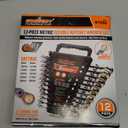 HORUSDY 12-Piece Metric Flex-Head Ratcheting Wrench Set with Organizer | 8-19 mm Ratchet Combination Wrenches Set | 72-Teeth | Chrome Vanadium Steel