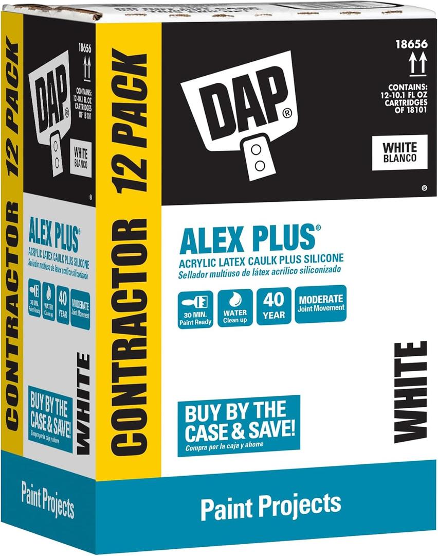 ALEX PLUS CAULK CONTRACTOR PACK WHITE 10.1 FL.OZ (Pack of 12)