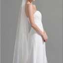 Latious 1 Tier Bride Wedding Veils Ivory Fingertip Bridal Veil Tulle Veils with Comb for Brides and Women (Ivory)