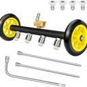 JANZ 16'' Pressure Washer Undercarriage Cleaner and Water Broom Attachment - 4000PSI, 1/4'' Connector - for Electric and Gas Power Washers with 8 Replaceable Nozzles