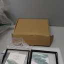 Glass Picture Frame Set of 3, Black Simple Metal Geometric Photo Frame with Glass Cover Includes 5x7, 4x6, 4x4 - Tabletop Floating Picture Frames for Home Decoration, Gift for Father's Day