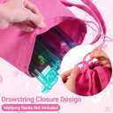 Pink Drawstring Mahjong Rack Bag for Mahjong Game Storage Mah Jong Tile Bags for Tiles and Pushers Rack Storage Carrying Bags Gifts Accessories, Bag Only