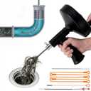 33 ft Snake For Drain,Plumbing Snake, Heavy Duty Flexible Hair Clog Remover Drain Snake Tool for Shower, Bathroom, Bathtub and Kitchen Sink Pipes (Black)