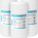 Membrane Solutions 5 Micron 10"x4.5" String Wound Whole House Water Filter Replacement Cartridge Universal Sediment Filters for Well Water - 3 Pack