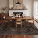 GENIMO 9x12 Washable Area Rugs for Living Room, Non Slip, Dark Brown