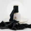 MEEDEE Black Velvet Ribbon 2 Inch Wide Frayed Ribbons Crinkle Raw Edge Black Christmas Ribbons 2 Rolls 4 Yards Crushed Velvet Ribbon for Gift Wrapping, Wedding Bouquet