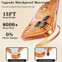 for iPhone 17 Pro Case with Privacy Screen Protectors [Non-Yellowing] Shockproof Slim Metallic Glossy Luxury Cover for Girl Women Men Cases Phone Case for iPhone 17Pro Cover-Blue