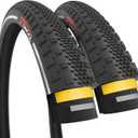Fincci 700x38c Foldable Bike Tires with Reflective Sidewall  40-622  1mm Anti-Puncture Protection  Pack of 2  for Electric, Gravel, Road, MTB & Hybrid Bicycles